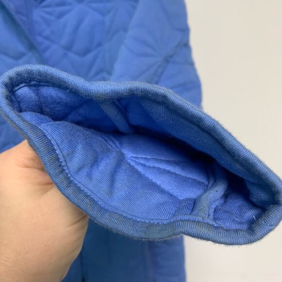 Lands’ End Periwinkle Blue Quilted Button Snap Coat Size Medium - Picture 6 of 8